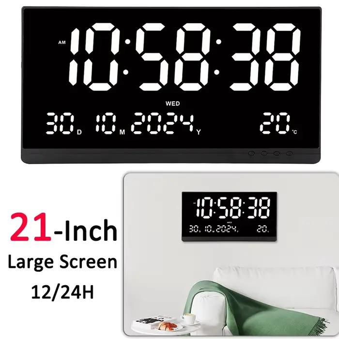 Grande horloge murale numérique de 21 pouces