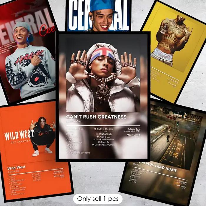 Affiche sur toile C-Central Cee Rapper Album Painting Calligraphy pour couloir