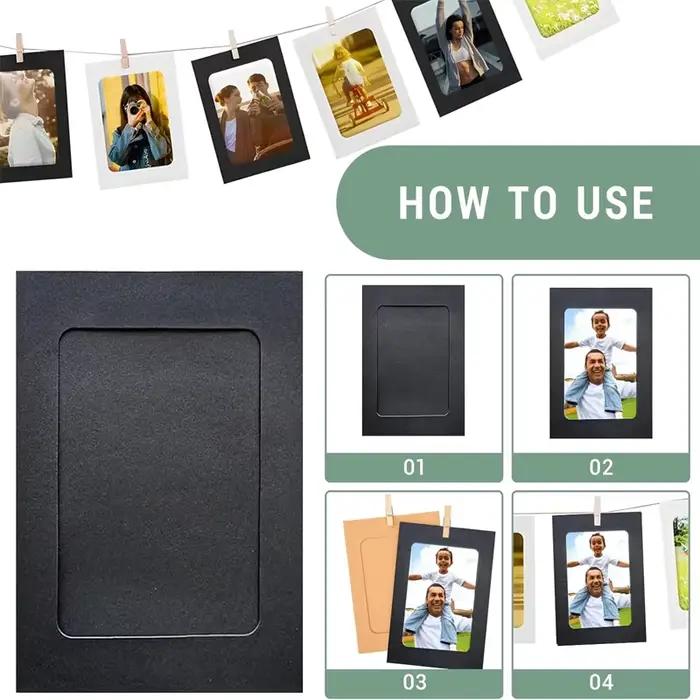 30 cadres photo suspendus en kraft pour photos de 4x6 pouces