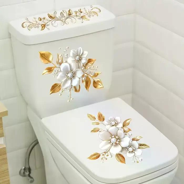 Papier peint décoratif floral doré créatif pour la maison