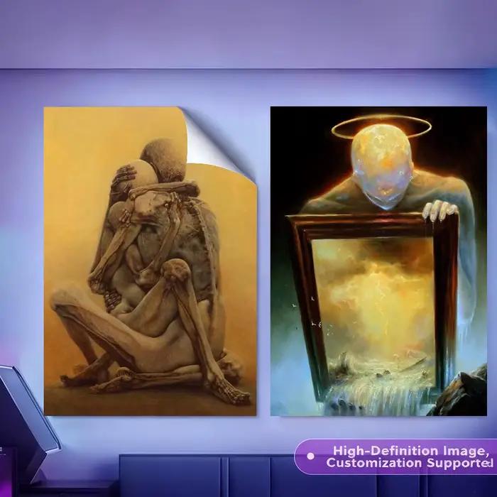 Art z-zdzislaw b-beksinski peinture calligraphie HD toile affiche sans plis imperméable tous les espaces décoration murale