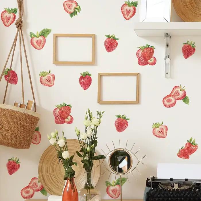 Autocollant mural à motif de fraises