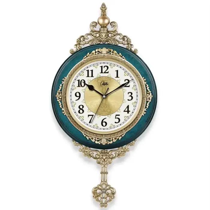 Style européen rétro horloge murale montre salon muet pendule