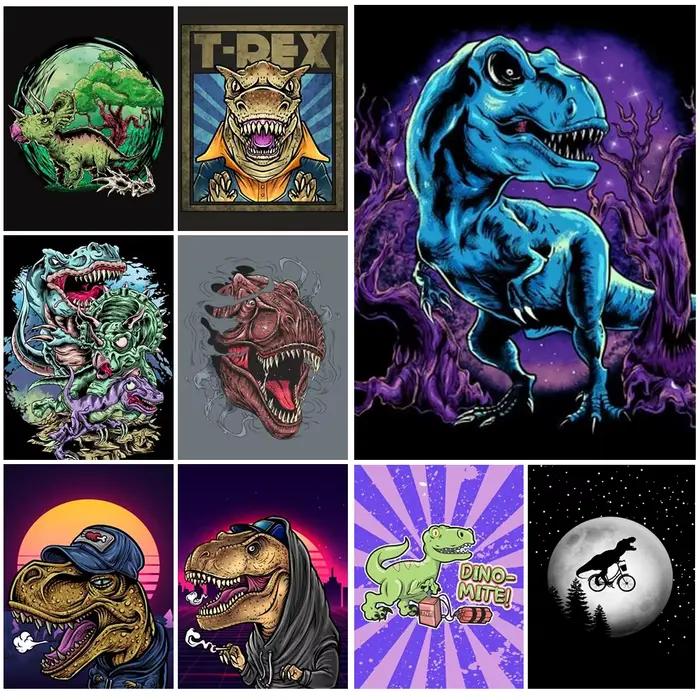 Affiches de dinosaures jurassiques couleur dessin animé dinosaure