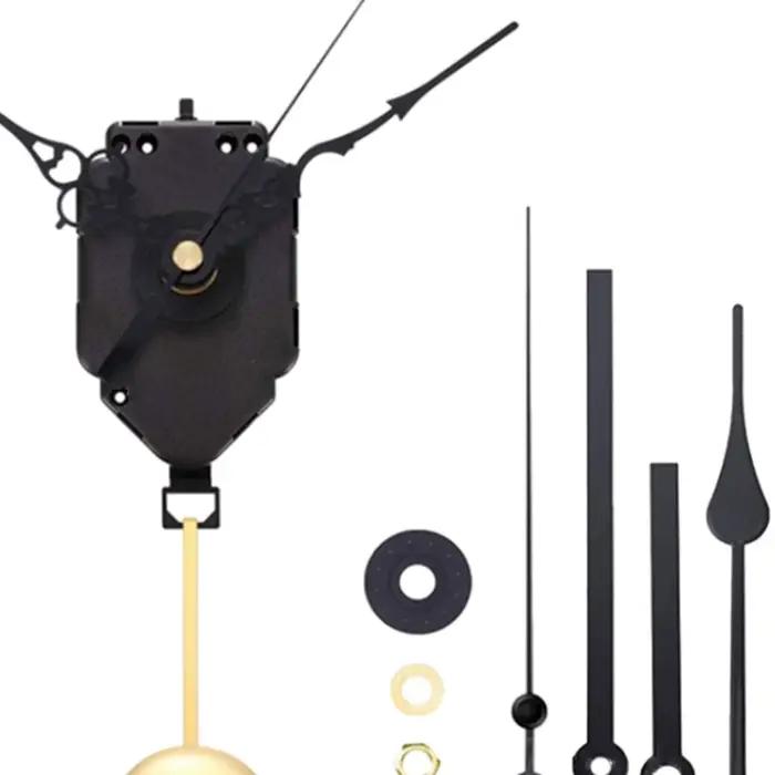 Mouvement d'horloge à pendule de remplacement, pièces de bricolage à arbre Long avec aiguilles et pendule