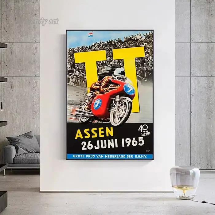 Affiches de championnat du monde de courses de motos Vintage 24 heures