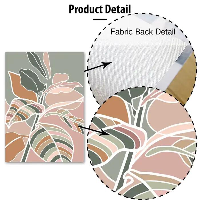 Affiches et impressions abstraites HD de feuilles et fleurs colorées scandinaves, peinture sur toile, décoration murale pour la maison, la chambre à coucher et le salon