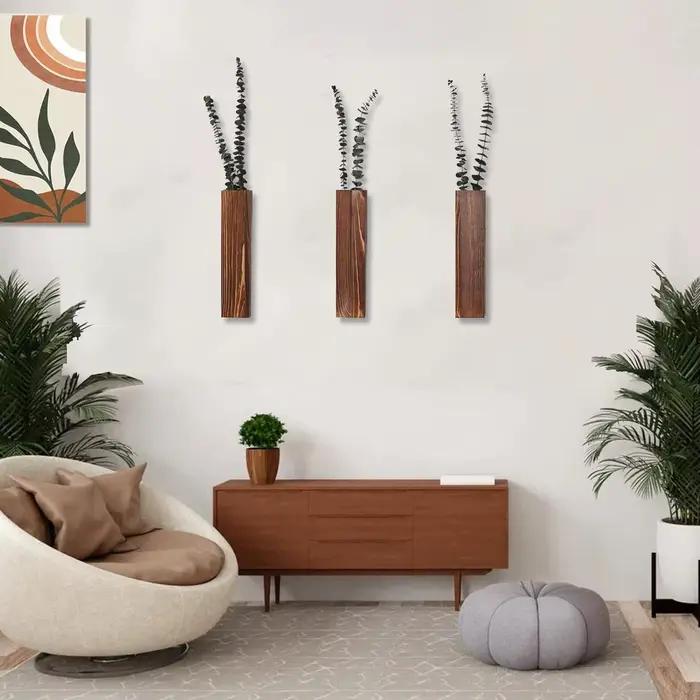 Jardinière murale en bois