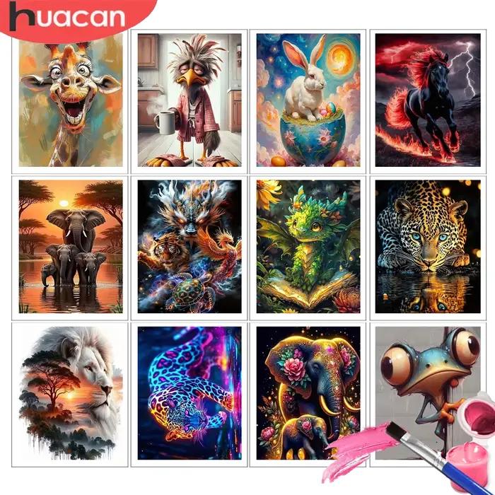 HUACAN Peinture par numéros d'éléphant