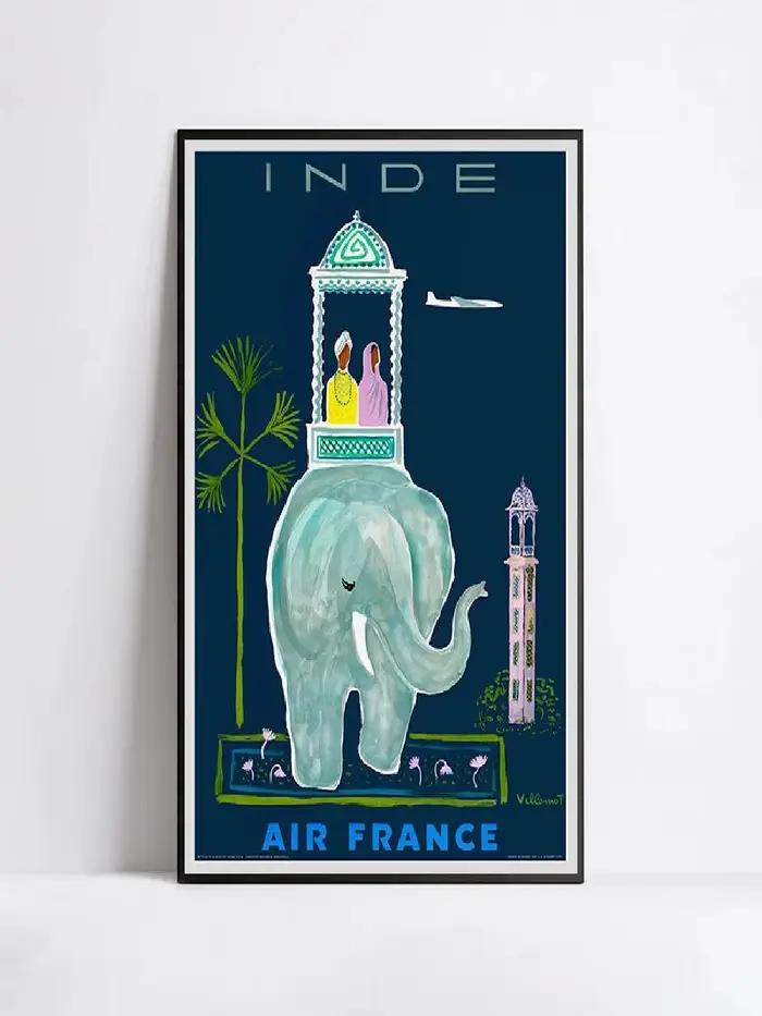 Affiches de voyage vintage sans cadre Air France