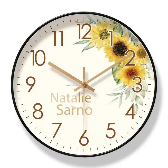 Horloge murale tournesol pour salon