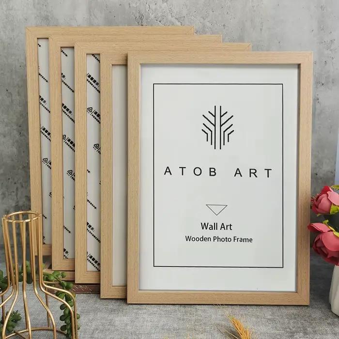 5 pièces cadres Photo en bois pour mur