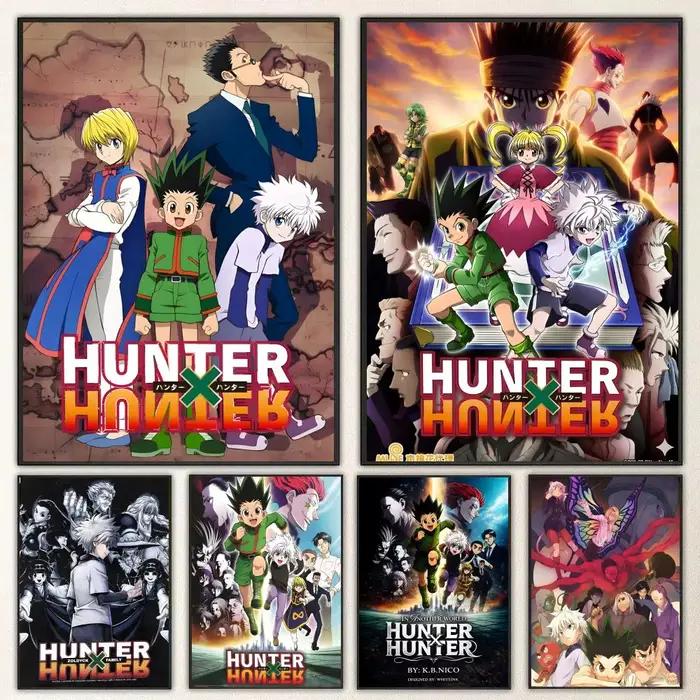 Affiche Anime Hunter X Hunter, autocollants haute définition, adaptés à la chambre à coucher, au salon, à la décoration de la maison
