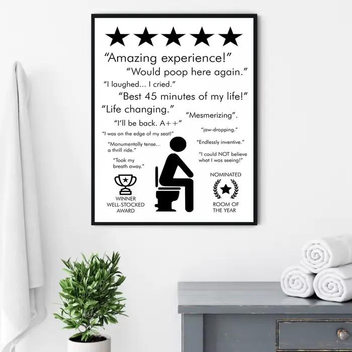 Affiche imprimée avec citation de salle de bain