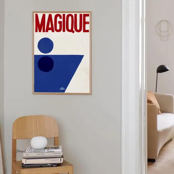 Moderne nordique rétro Art rouge amour pomme Simple français abstrait