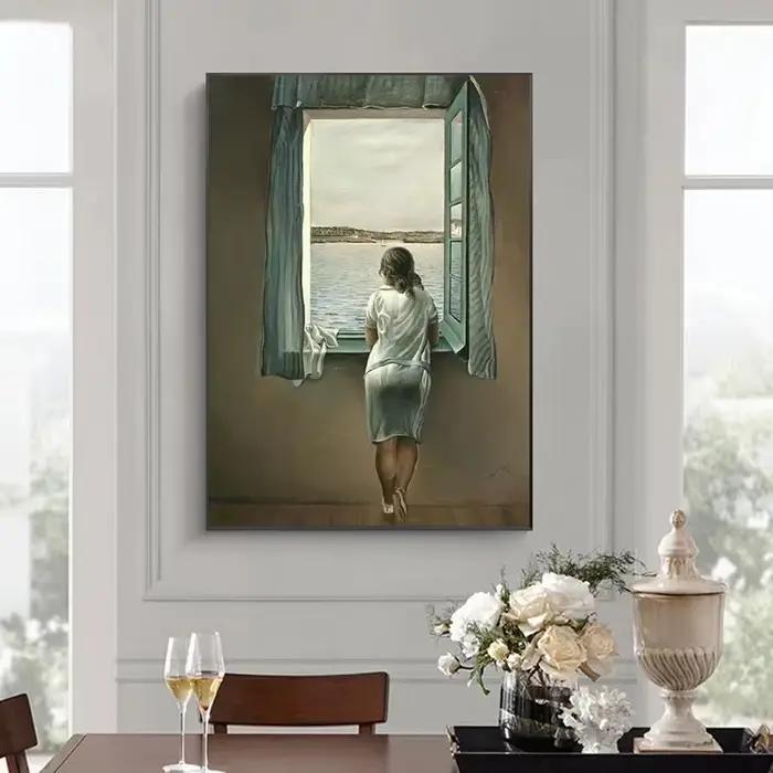 Affiches et impressions sur toile de la femme à la fenêtre de Salvador Dali