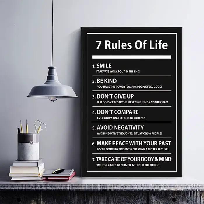 7 règles de vie: lettres inspirantes