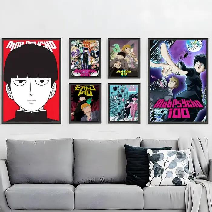 Anime populaire M-MobS P-PsychoS 100 Affiche HD Art mural auto-adhésif étanche – Utilisation multi-scènes