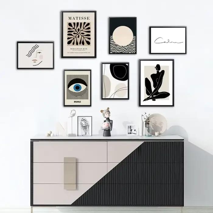 Ensemble de cadres photo noirs blanches