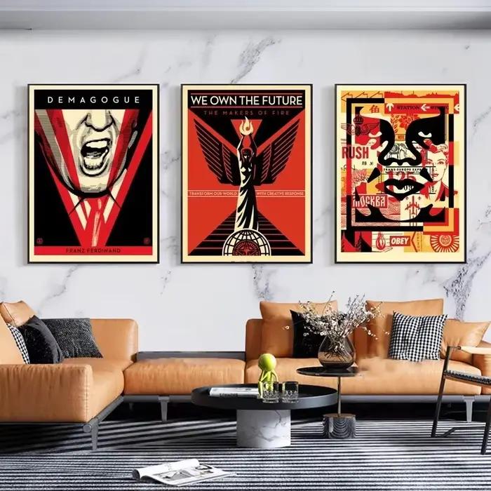 Affiches d'art de rue Shepard Fairey abstrait Vintage