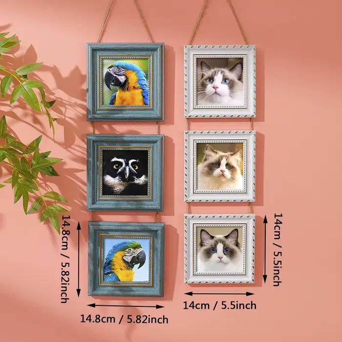Trois cadres photo vintage en plastique