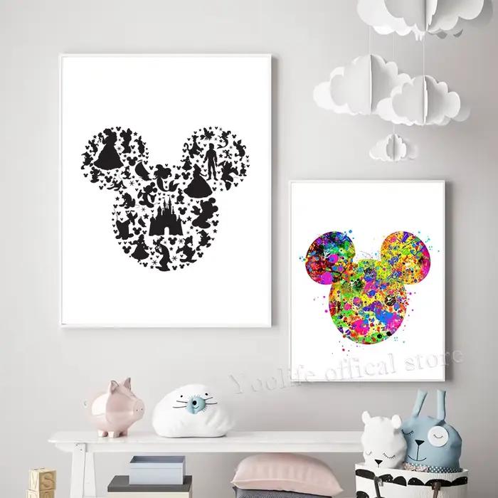 Affiches d'art de Mickey Mouse en aquarelle