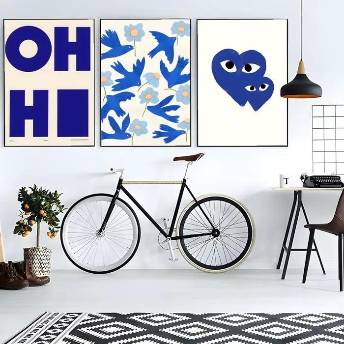 Affiche abstraite bleu Klein