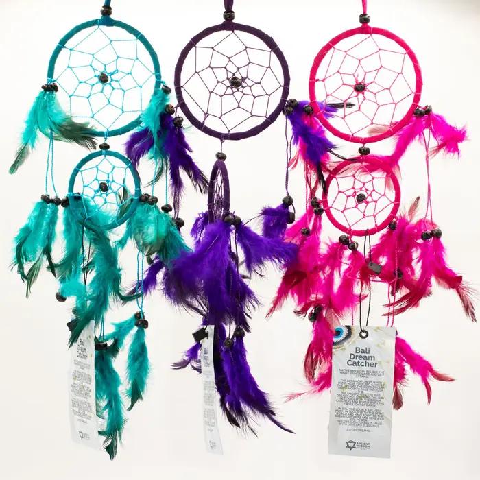 Bali Dreamcatcher - Medium Round - Turq/Pink/Purp