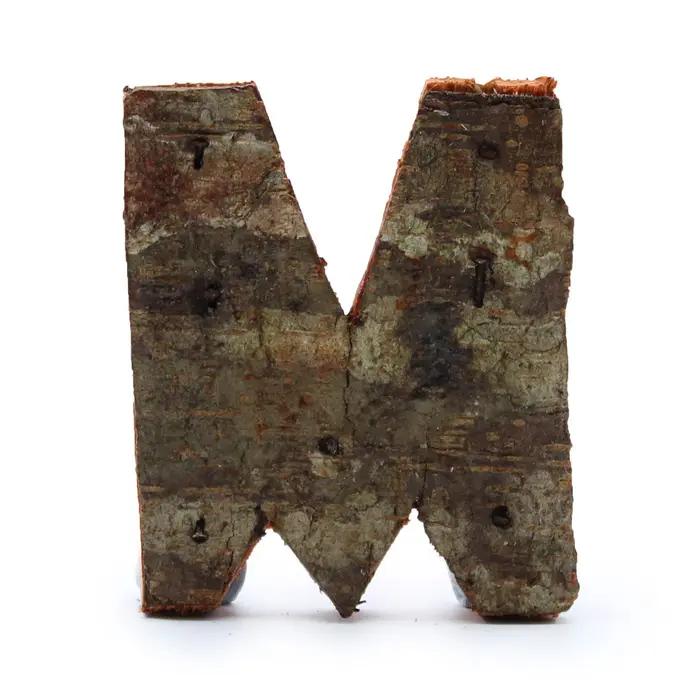 Rustic Bark Letter   - M  - 7cm