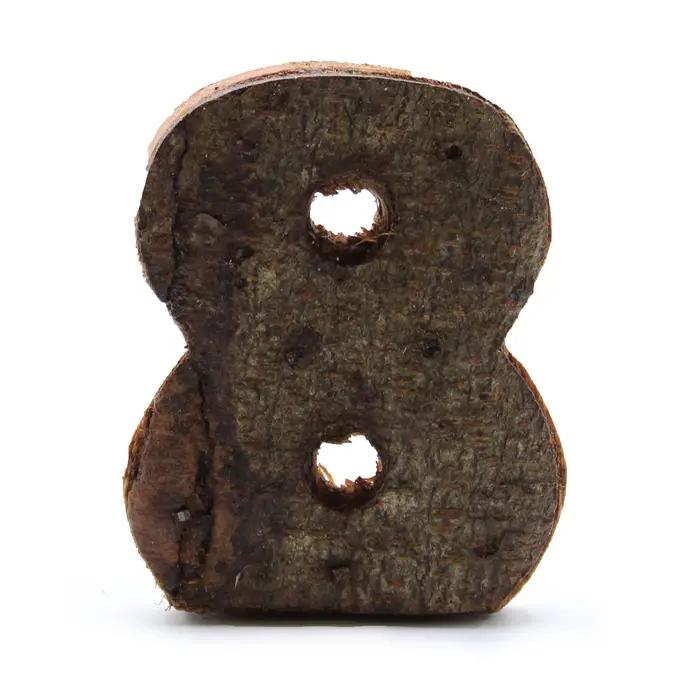 Rustic Bark Number - 8  - 7cm