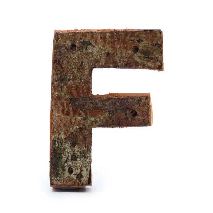 Rustic Bark Letter   - E  - 7cm