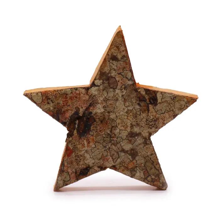 Rustic Bark Letter   - Star Shape  - 7cm