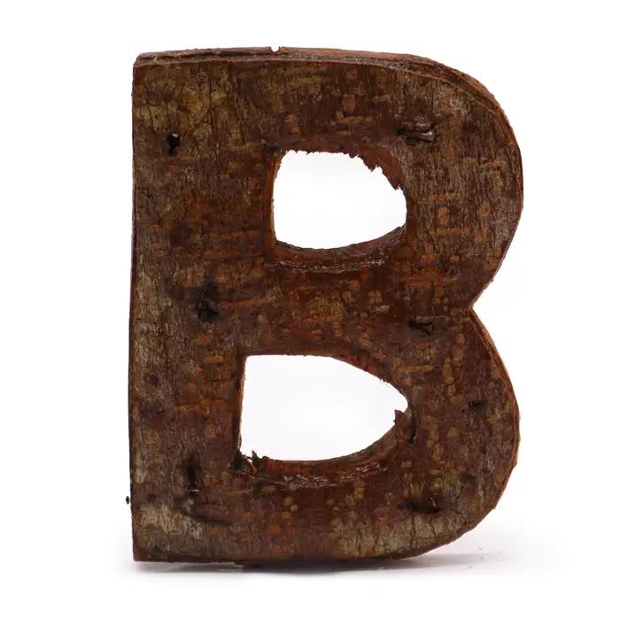 Rustic Bark Letter   - B  - 7cm