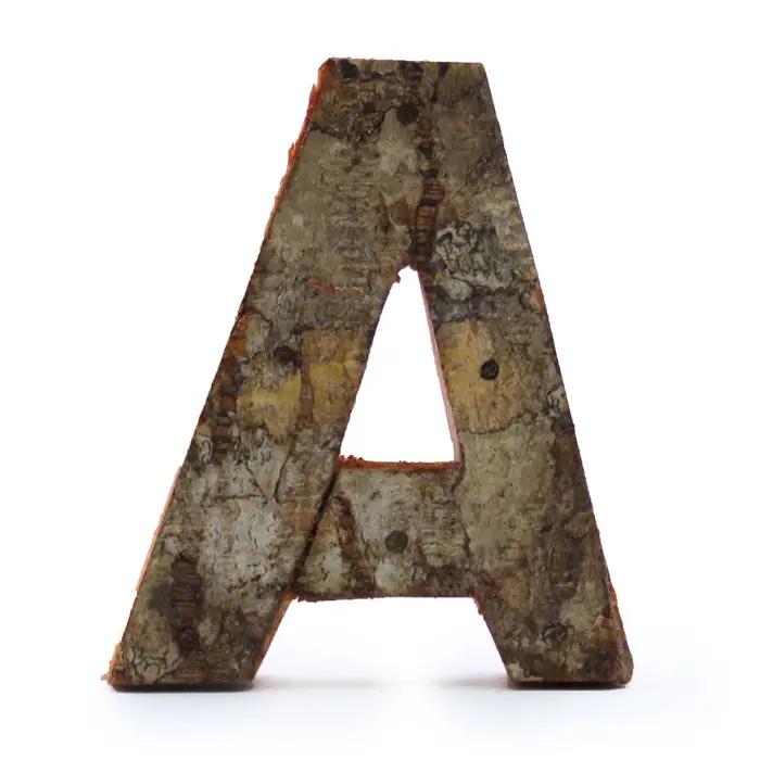 Rustic Bark Letter   - A  - 7cm