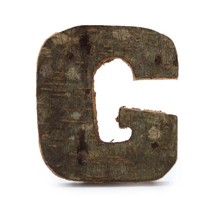 Rustic Bark Letter   - G  - 7cm