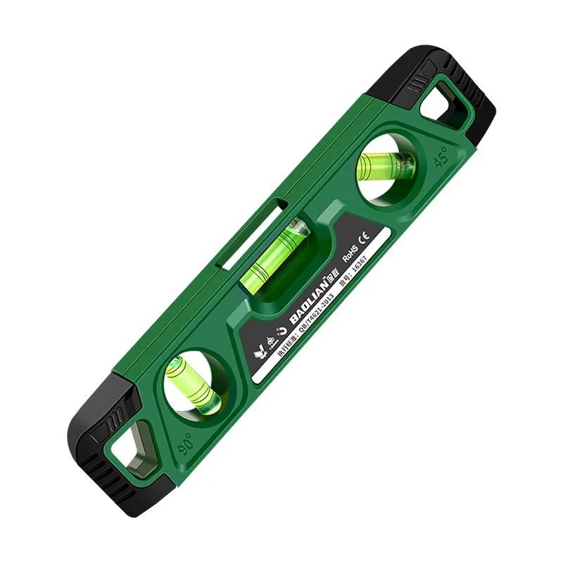 Mini niveau magnétique à trois bulles, haute précision 0 ° /45 ° /90 °   Règle antichoc de 225MM, ja