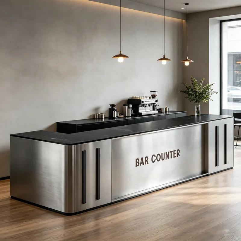 Table de bar industrielle moderne en métal - Meuble d'extérieur résistant à l'eau et durable pour la