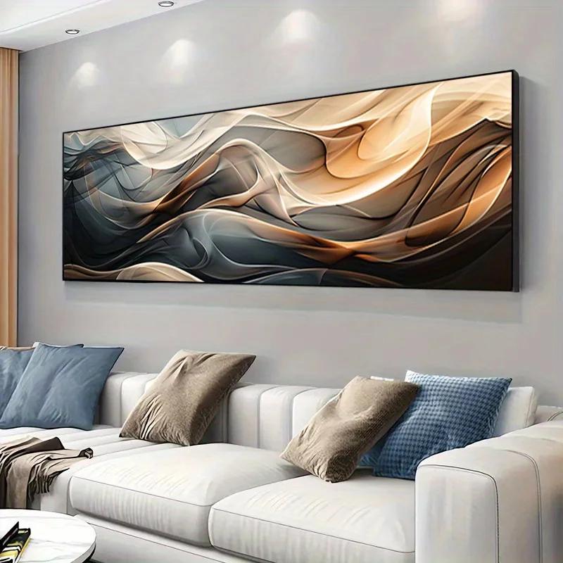 Affiche sur toile abstraite moderne sans cadre, motif vague, 1 pièce, Cuadros sans cadre, pour décoration murale de chambre et de salon