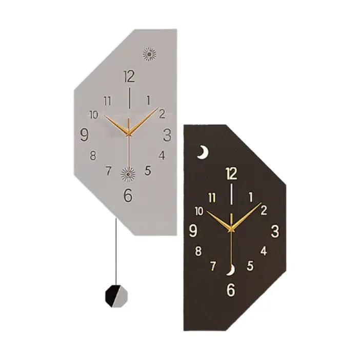Horloge murale d'angle à deux visages, chronométreur décoratif pour cuisine et chambre à coucher