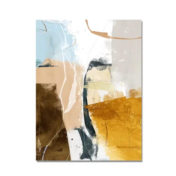 Toile géométrique aquarelle sans cadre, 3 pièces, peinture murale abstraite nordique, images d'art p