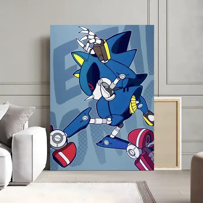 Affiche sur toile de calligraphie de personnages d'anime s-sonic: sans plis, imperméable, Durable, d