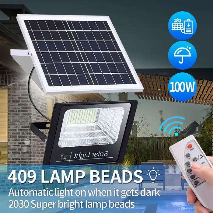 Applique Murale Solaire LED Imperméable avec Télécommande et Détecteur de Mouvement, Spot de Sécurit