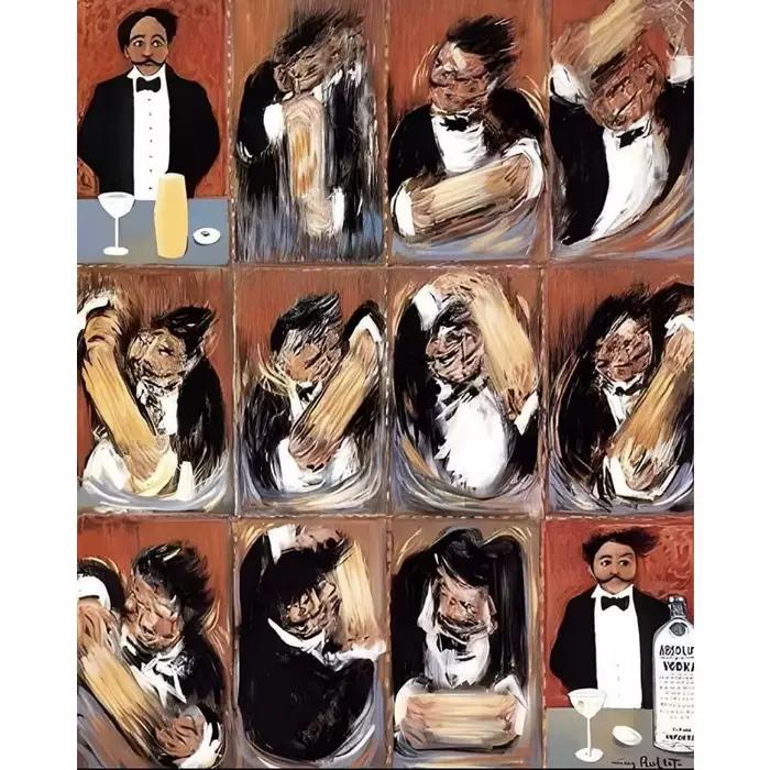 Affiche murale imprimée The Making of The Perfect Martini Guy Buffet, peinture sur toile pour salle