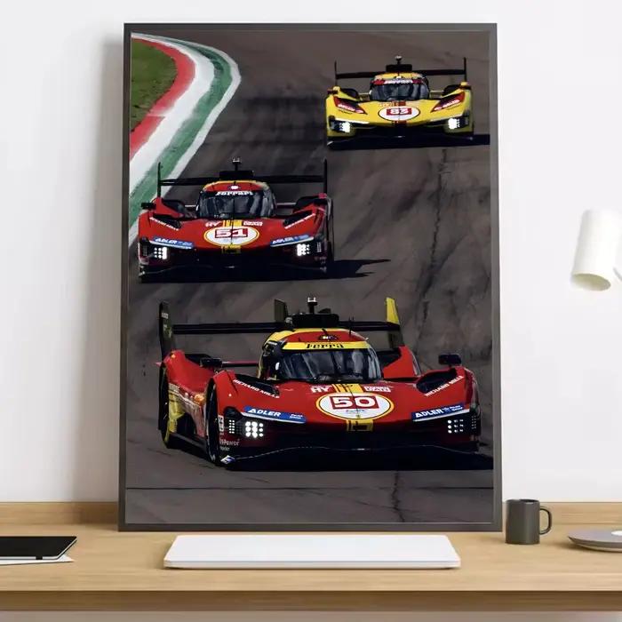 Le Mans rouge 499P supercar peinture calligraphie HD toile affiche salon chambre bar décoration esth