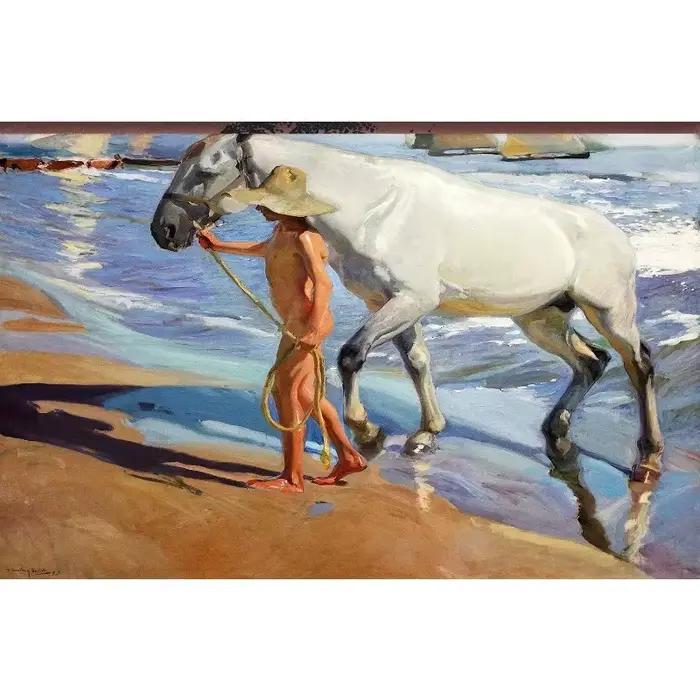 Affiches et impressions d'œuvres d'art espagnoles de Joaquín Sorolla, art mural avec image HD de nag