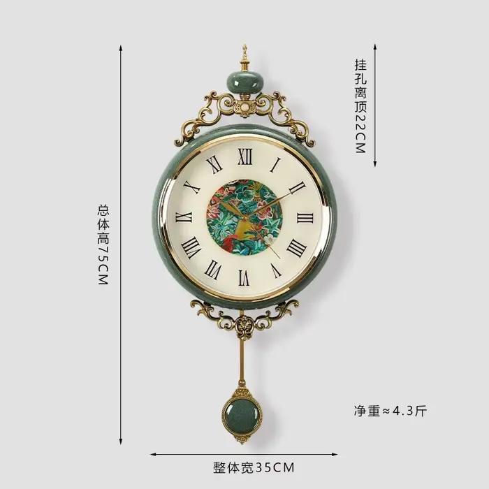 Horloges murales de luxe antiques, horloges murales esthétiques rétro à quartz, horloges murales art