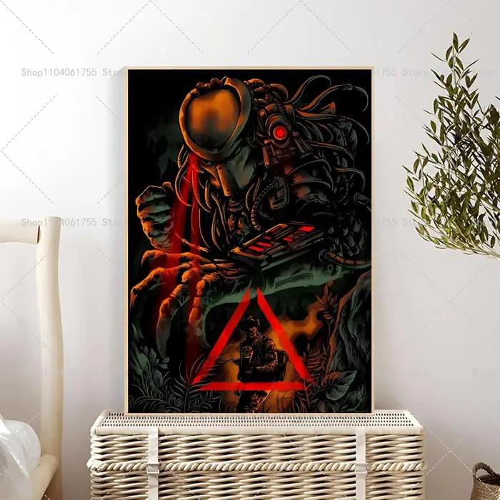 Affiche de film d'horreur classique Predator, autocollant en papier auto-adhésif, art étanche, café,
