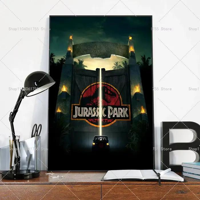 Affiche du film Jurassic Park, autocollant artistique auto-adhésif en papier imperméable, décoration