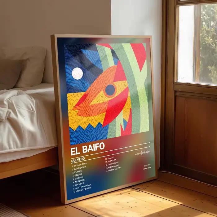 Quevedo EL BAIFO – affiche d'album, couverture artistique, chansons, musique, rap, autocollant mural