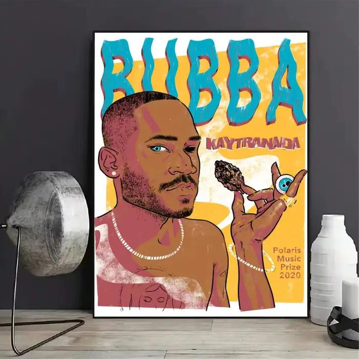 Affiche murale moderne sur toile avec peinture et calligraphie Singer K-KAYTRANADA, décoration esthé
